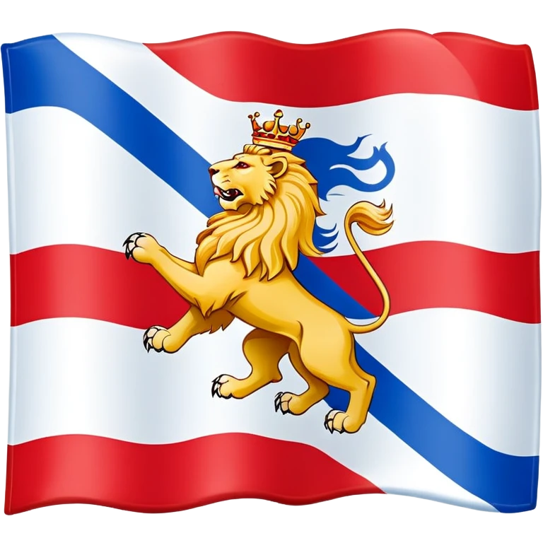 Flag of North Holland with red and blue stripes and white lions emoji