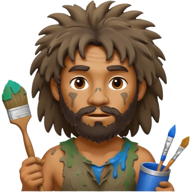 un uomo delle caverne pittore emoji