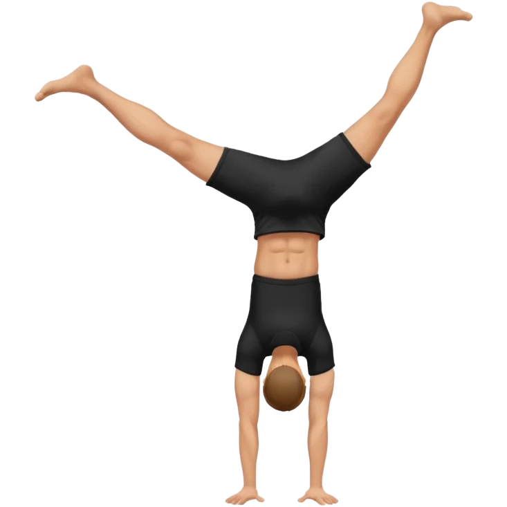 black shorts and t shirt white man one hand handstand emoji