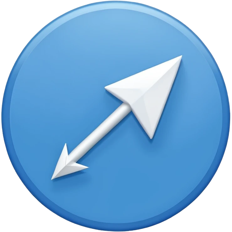 Circulo azul con una flechita adentro de color blanco emoji