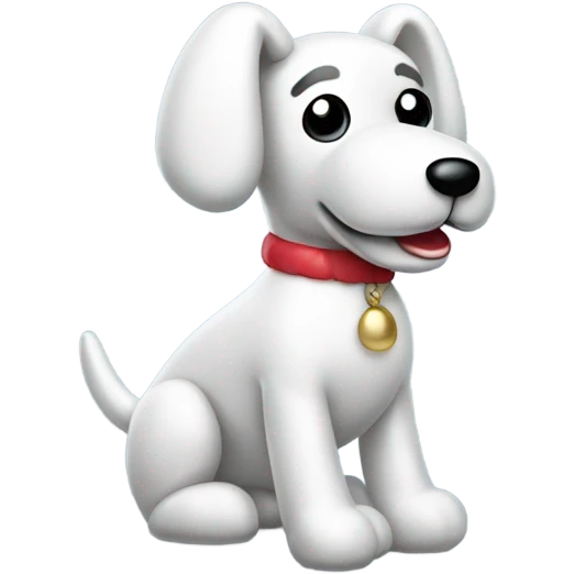 White metallic balloon dog  emoji