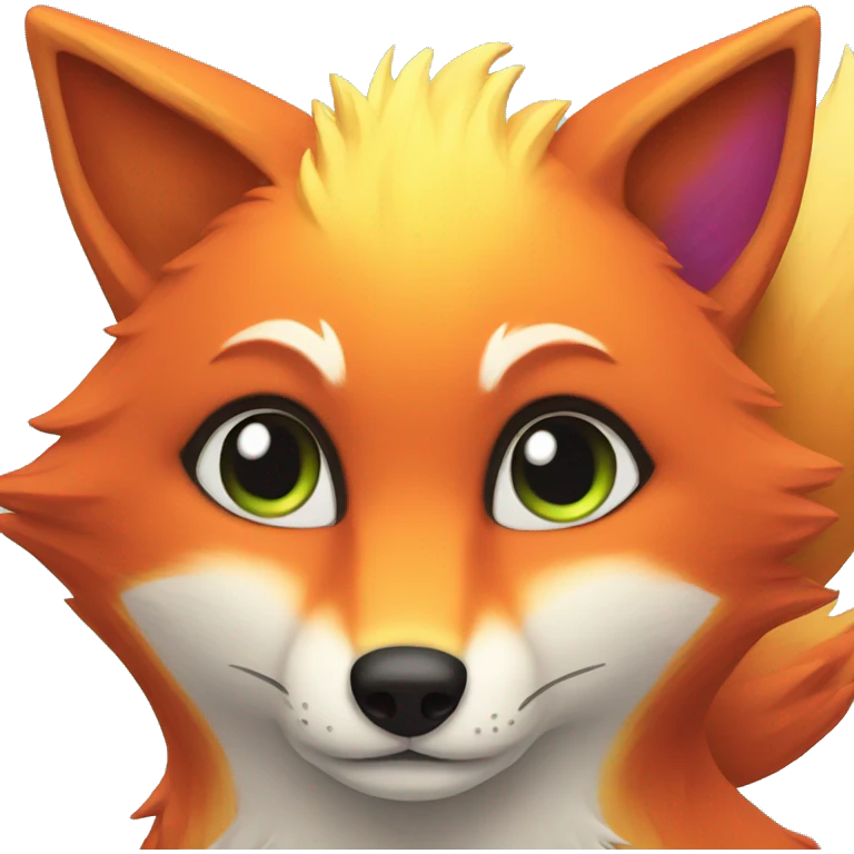 rainbow fox emoji