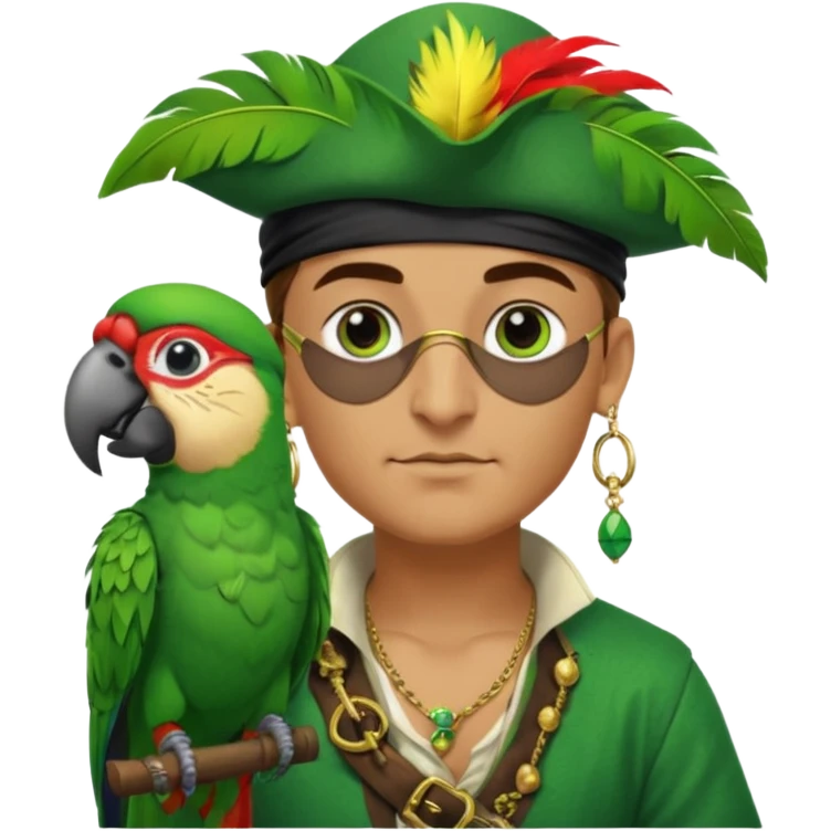 pirate and parrot emoji