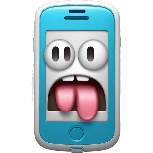 Phone are Face with tongue and drop of sweat emoji