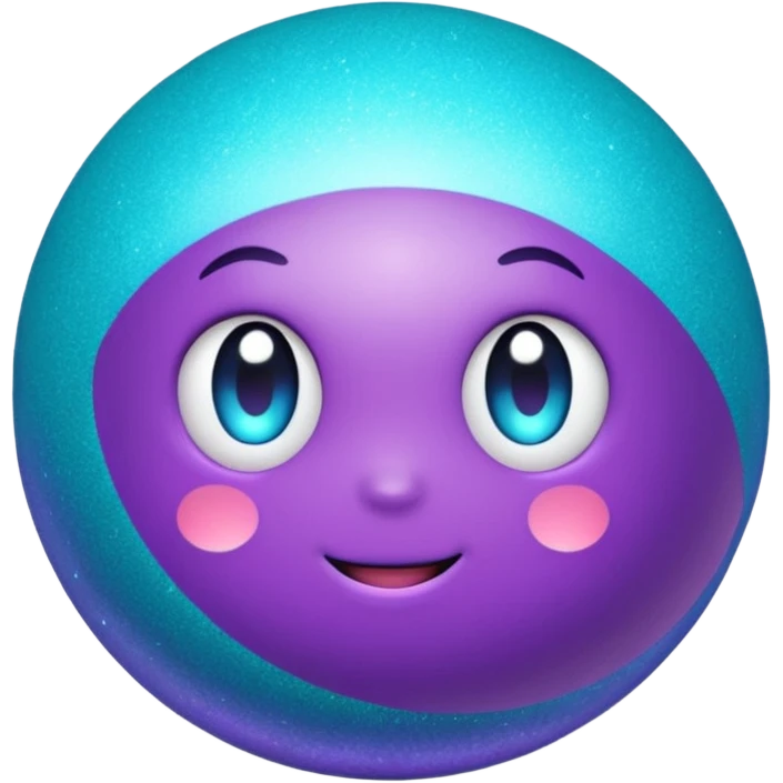 glitter purpel cian little ball emoji