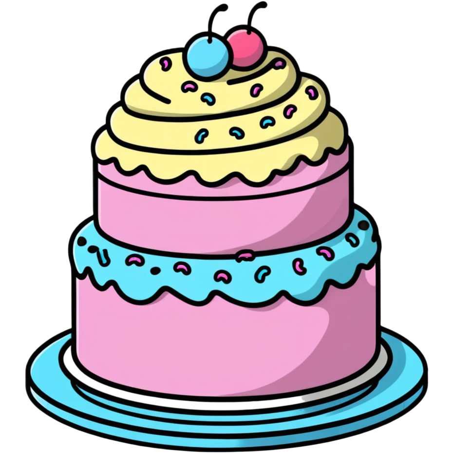cake with frosting and sprinkles emoji