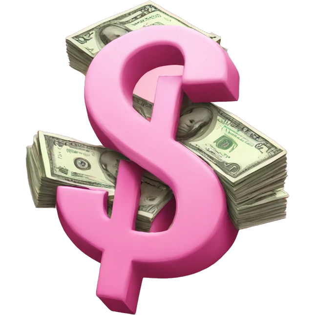 Pink money sign $ emoji