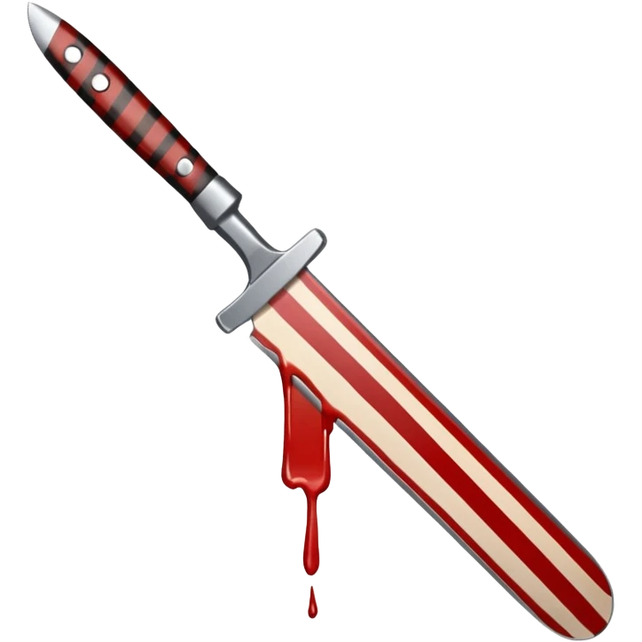 un cuchillo cortando un brazo por encima de la piel en rallas emoji
