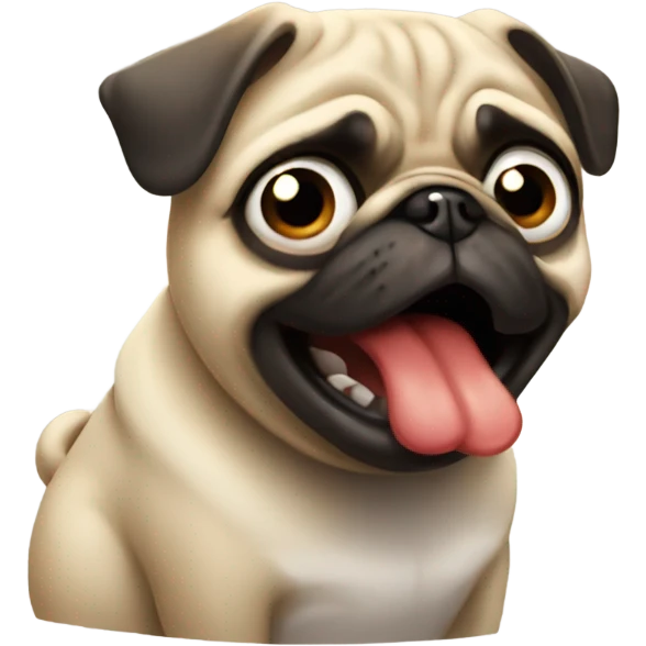 Pug panicking emoji