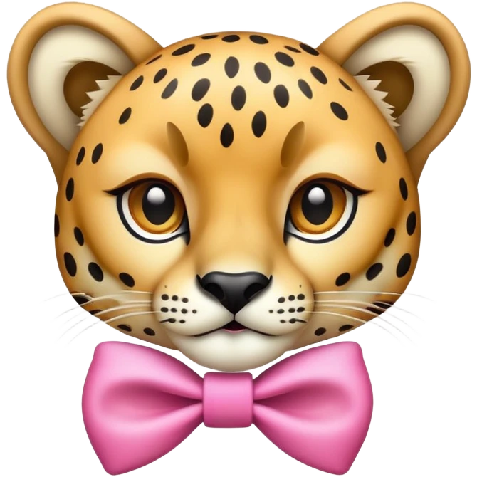Cheetah with pink bow emoji