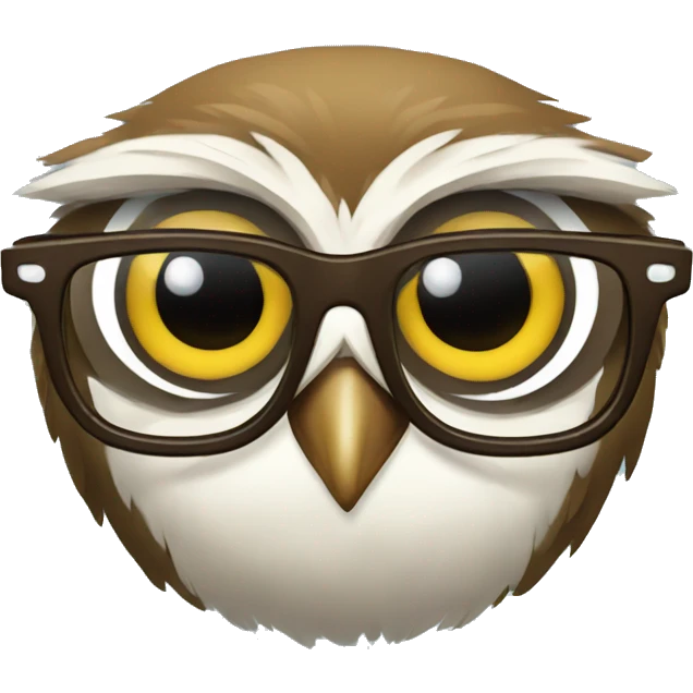 Owl and glasses  emoji