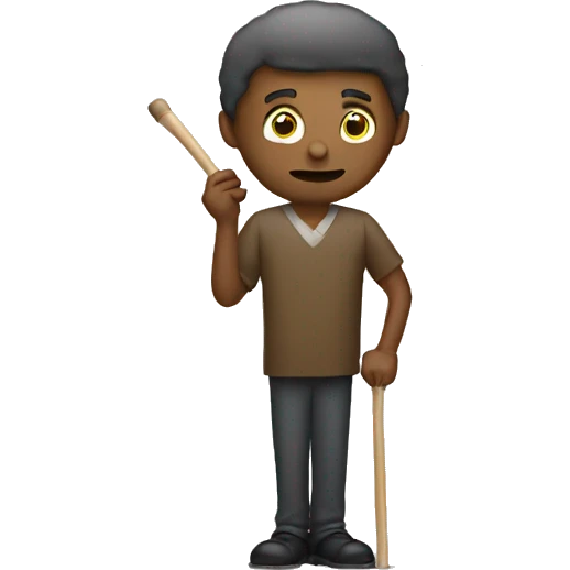 Man with listening stick to ground emoji