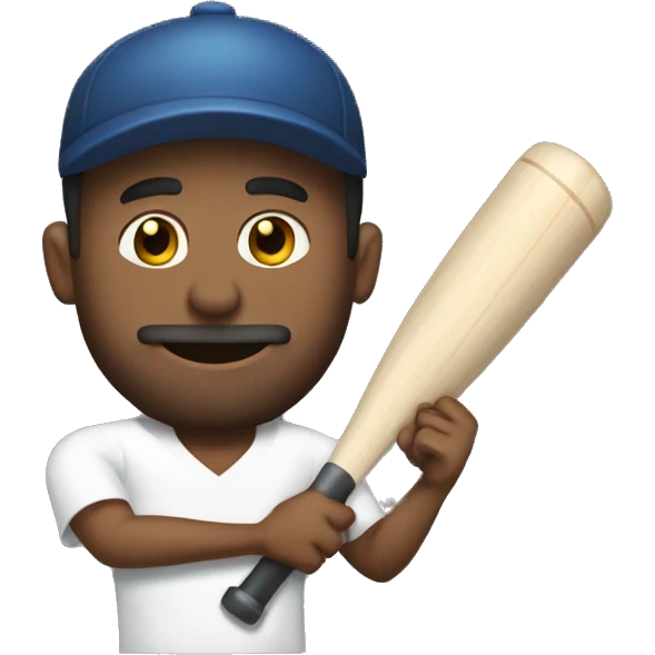 Man with cricket bat and dumbbell emoji