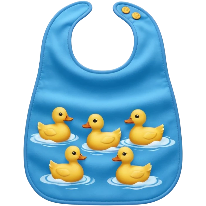Blue bib with duck print emoji