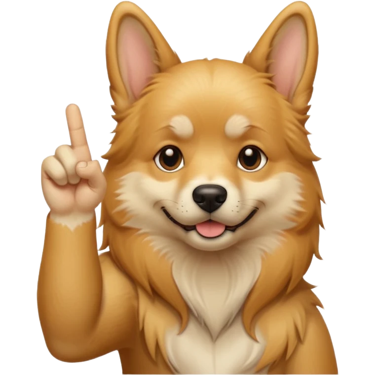Dog giving me the middle finger emoji