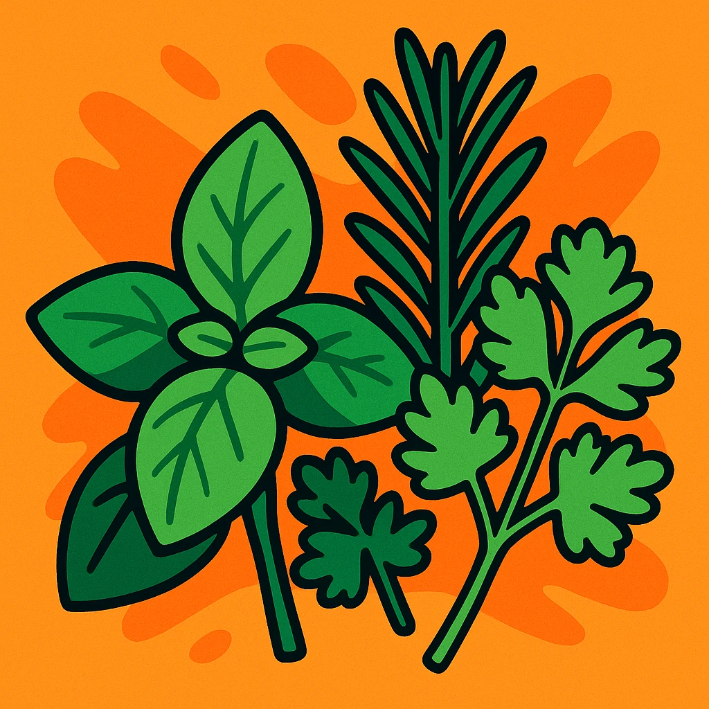 herbs, vibrant toon style emoji