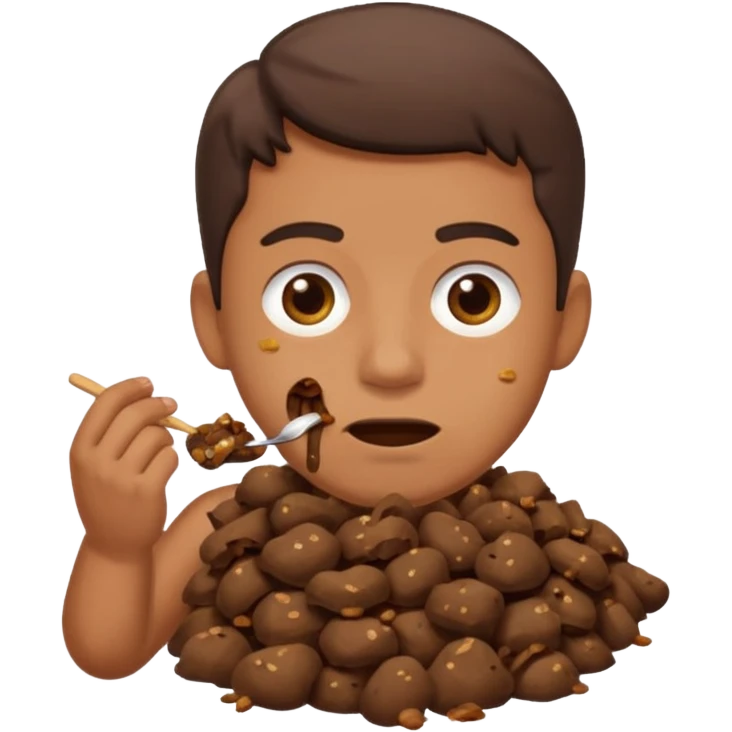 man eating pile of poop emoji