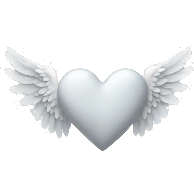 White heart with angel wings emoji