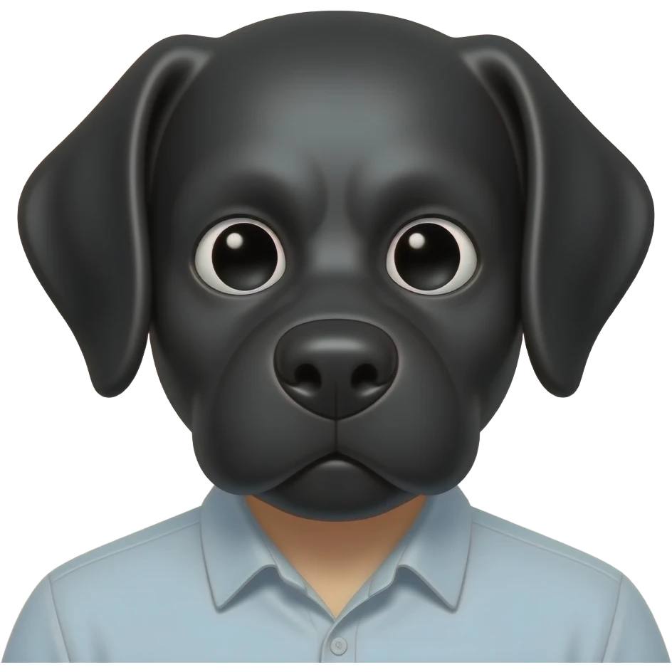 man face cloth black dog mask emoji