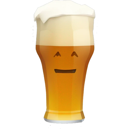 a single minimal low poly beer pint emoji