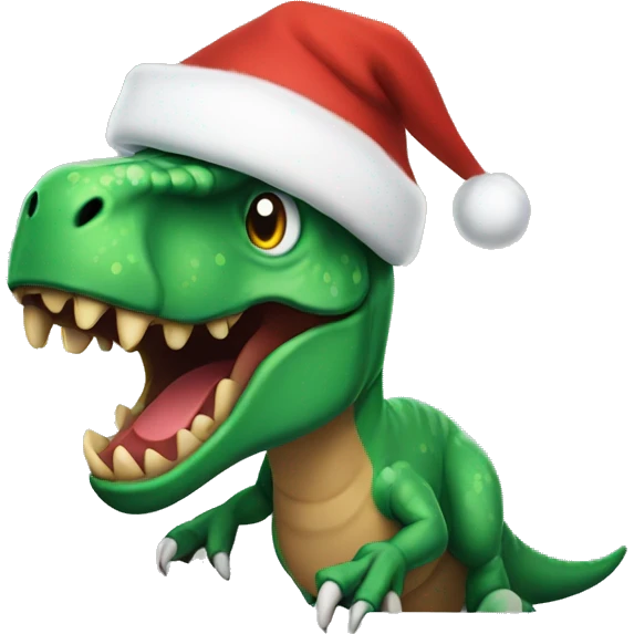 Christmas t-rex emoji