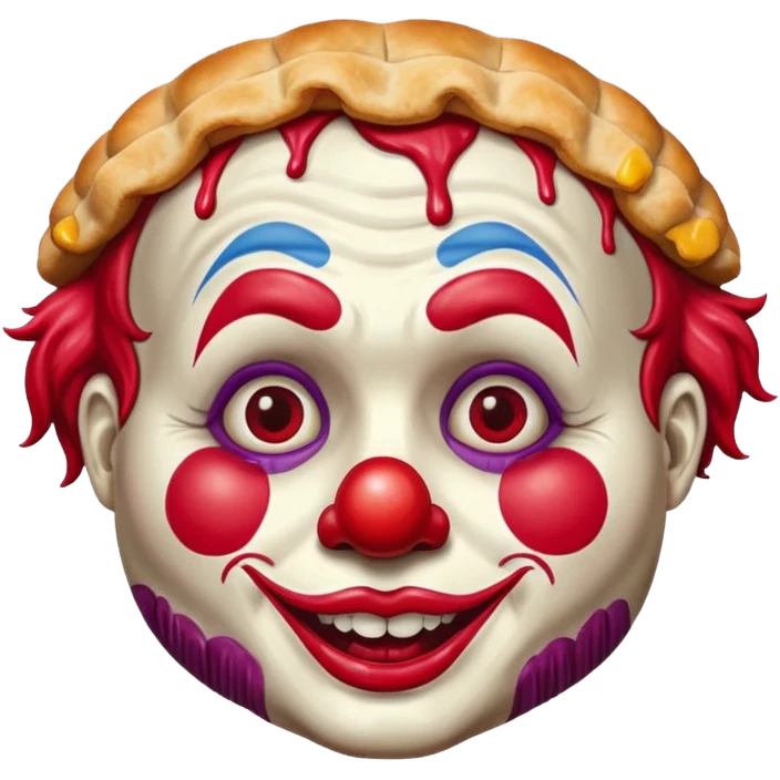 a clown face with a cherry pie emoji