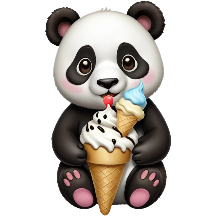 Panda eating ice cream emoji