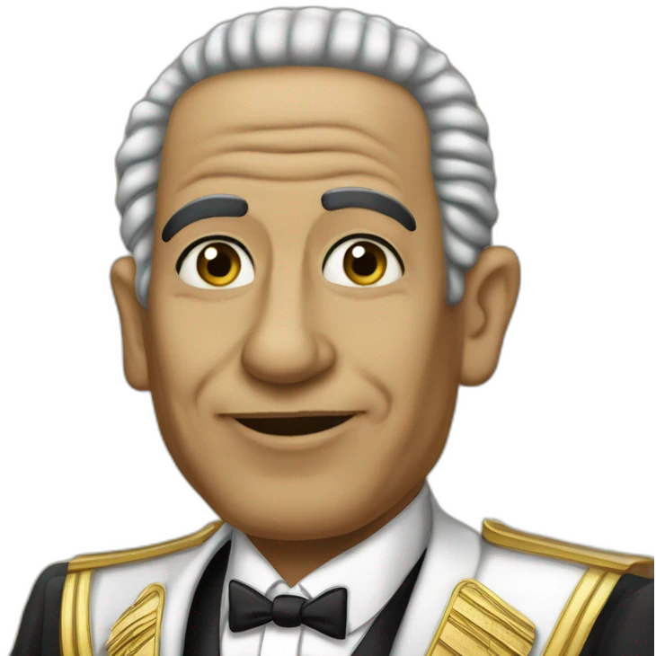 Satirical cartoon Egyptian President Canidate Ahmed Tantawy in a tuxedo emoji
