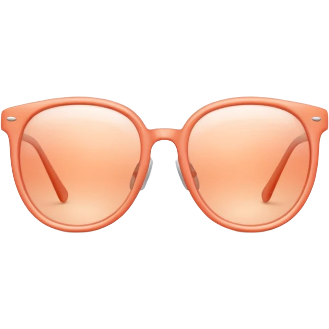 Peach-coral Glasses with subtle shine and curved frame edges. emoji