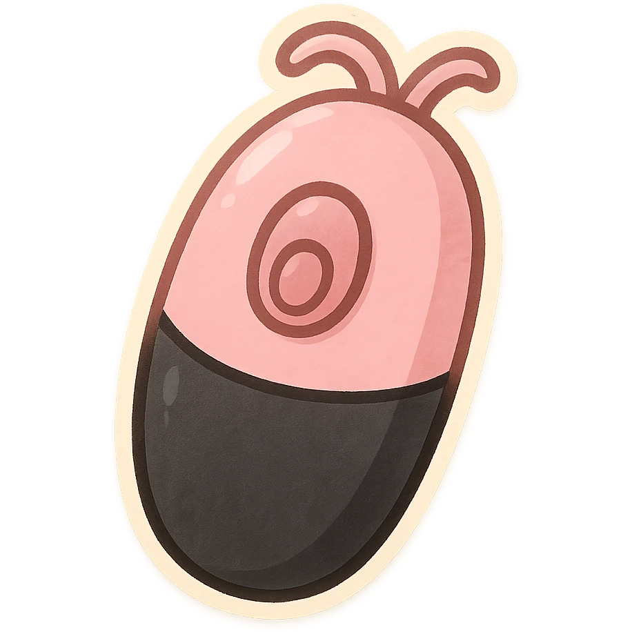 Pink and black object emoji
