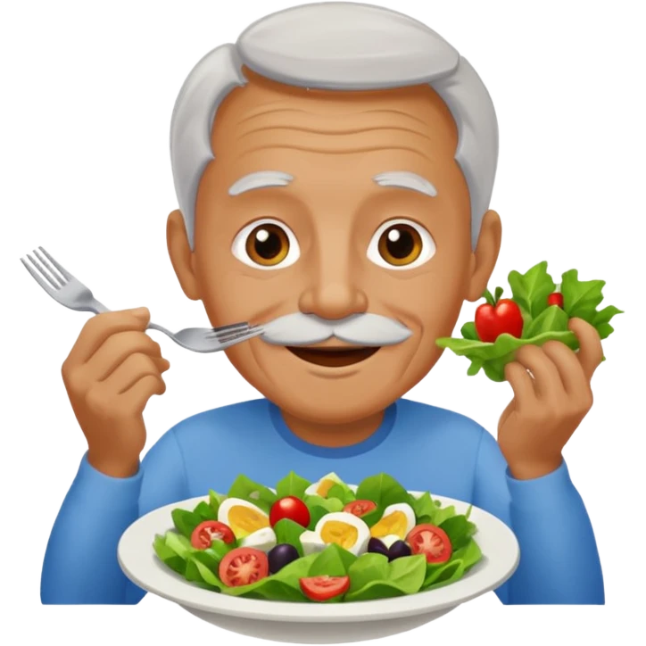 I want to create an emoji of a old  guy eating healthy food emoji