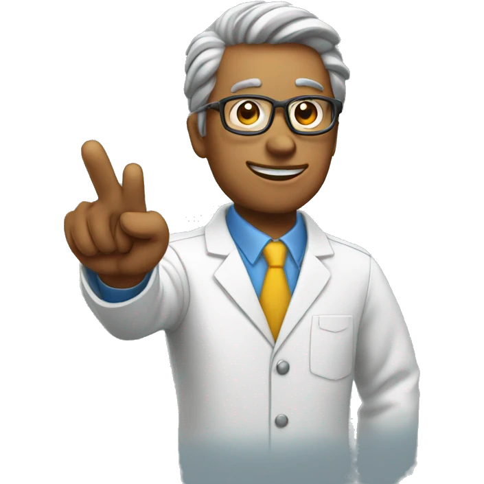 physicist pointing hand up emoji