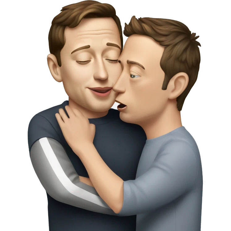 mark zuckerburg kissing elon musk emoji