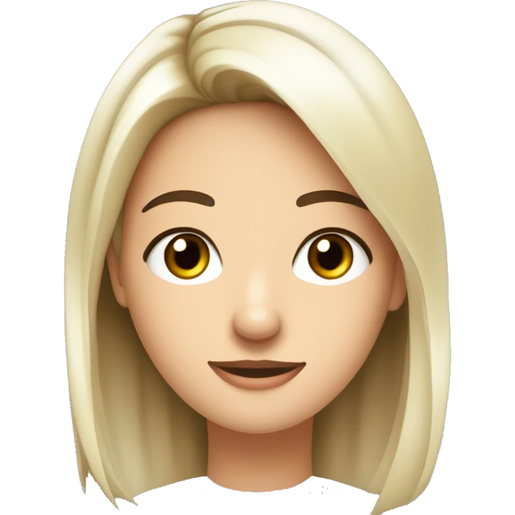 crea un avatar de medio cuerpo de una joven nutricionista piel blanca, cabello negro largo, ojos negros, rostro delgado, nariz fileña emoji