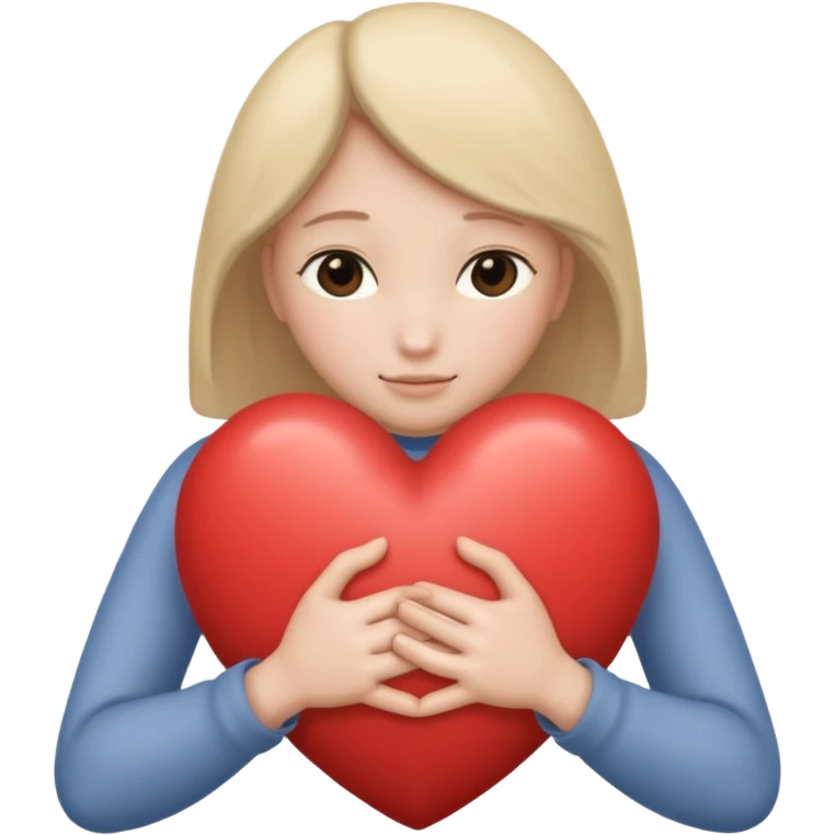 I want an emoji of a heart embraced by two arms, something tender, whitout face only the heart and the arms emoji
