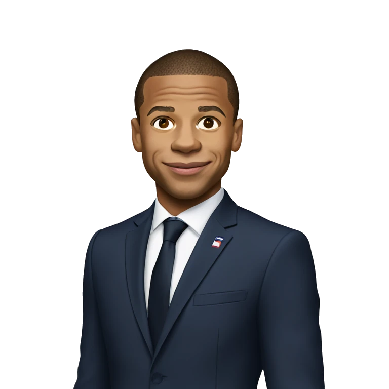 Macron embrasse mbappe emoji