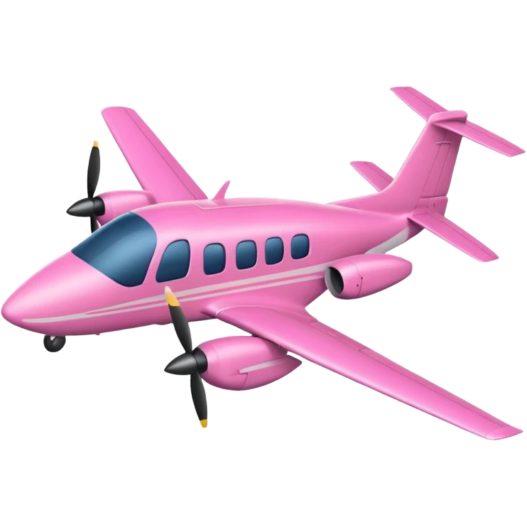 simple tiny pink turboprop aircraft outline emoji