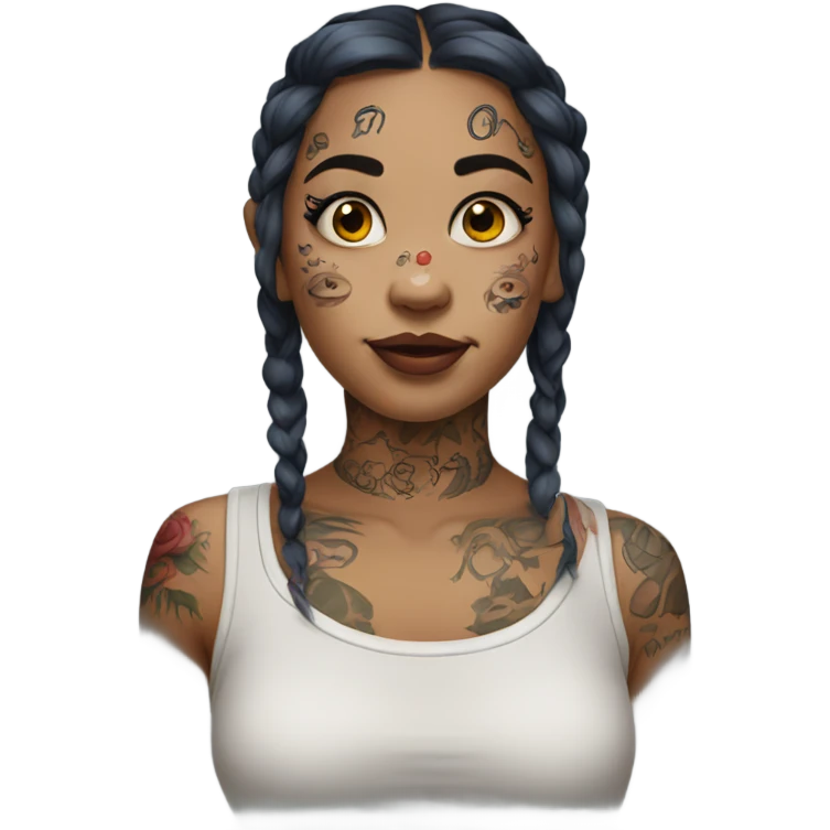 Pretty girl with face tattoos emoji