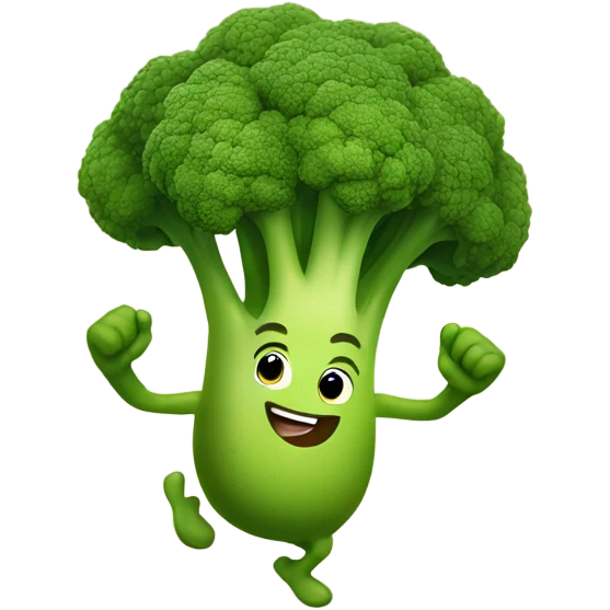 sprinting broccoli joyfully  emoji