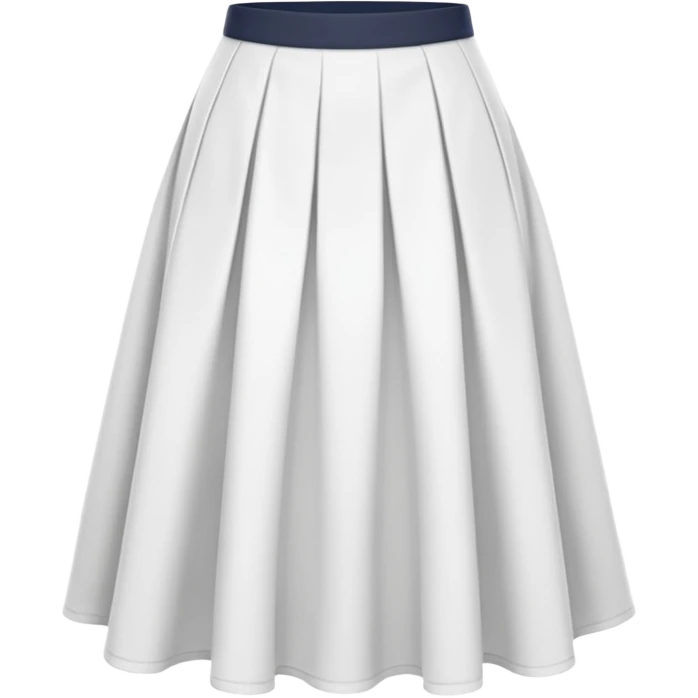 create a white midi skirt whitout pleats emoji