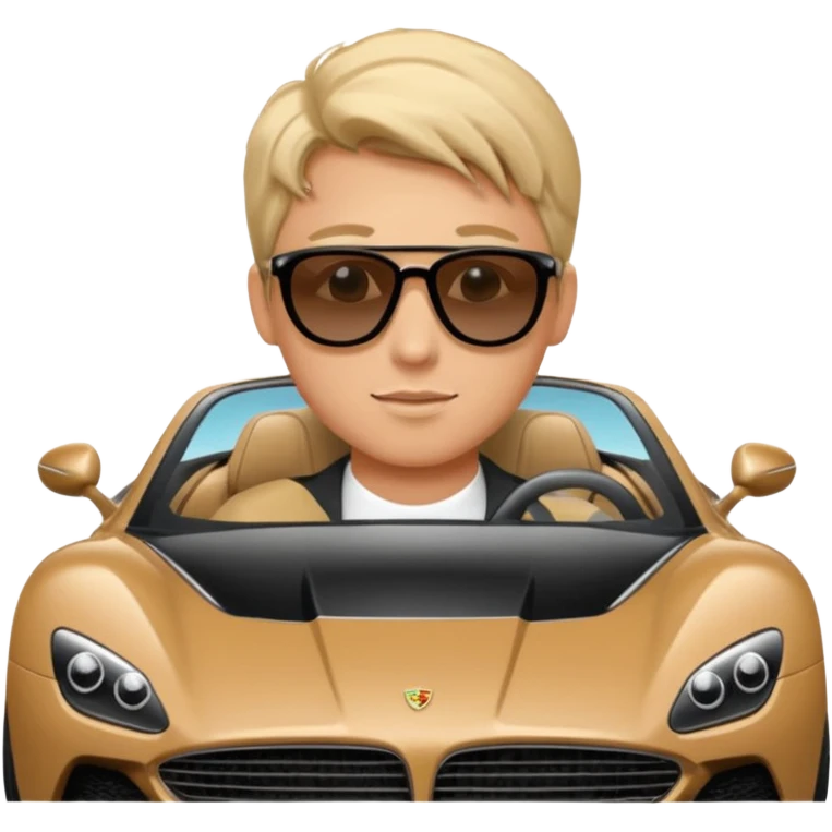 A rich boy in the super car  emoji