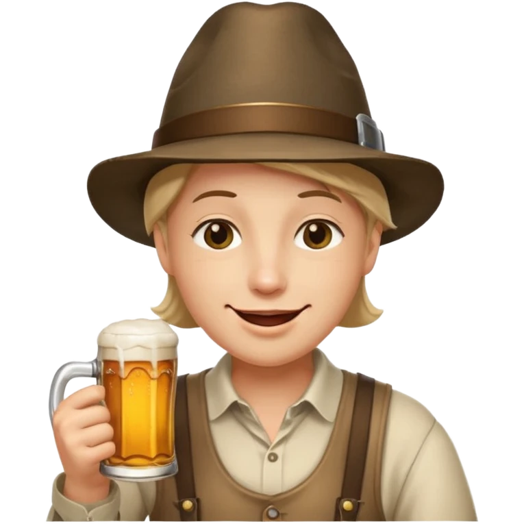 Erstelle smilie "zwinkerndes Gesicht" mit Bierkrug und Hut emoji