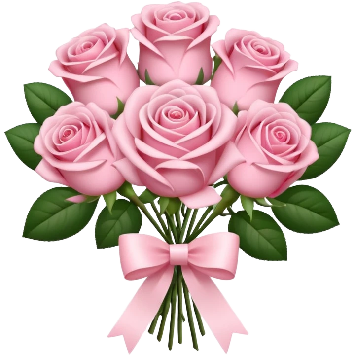 soft pink bouquet with ribbon emoji