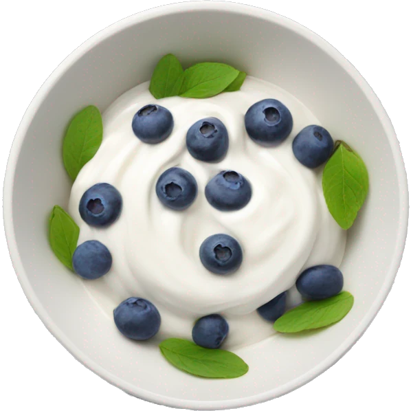 yoghurt bowl with blueberries emoji