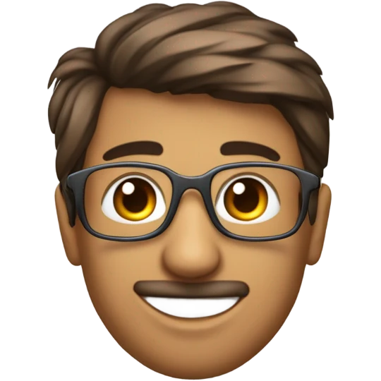THEO, cheveux bruns courts et à lunettes avec à côté un colibri emoji