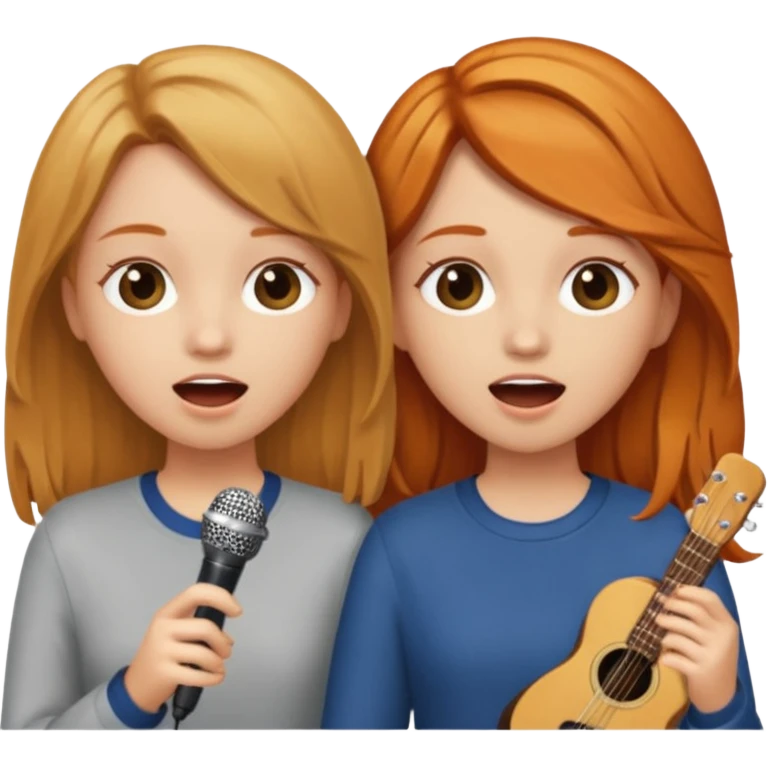 Make two girls one dirty blonde and one ginger singing  emoji