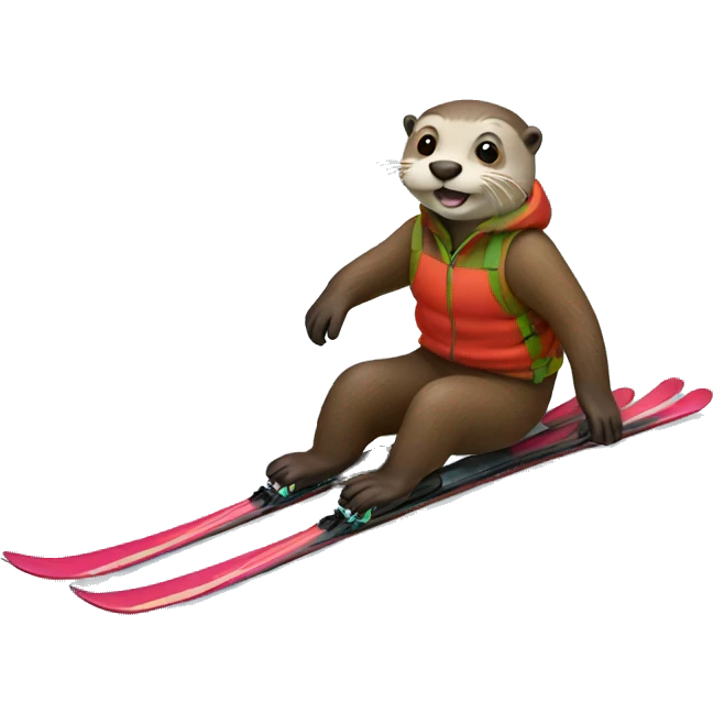 Skiing otter emoji