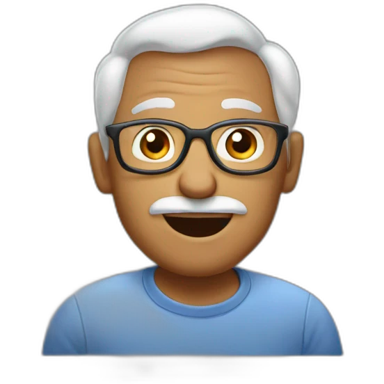 Grandpa on the macbook emoji