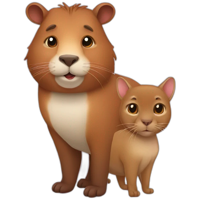 cat and capybara emoji