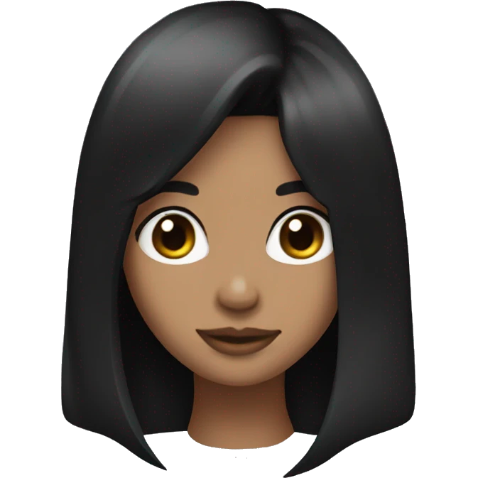 black bob hair, heart eyes emoji